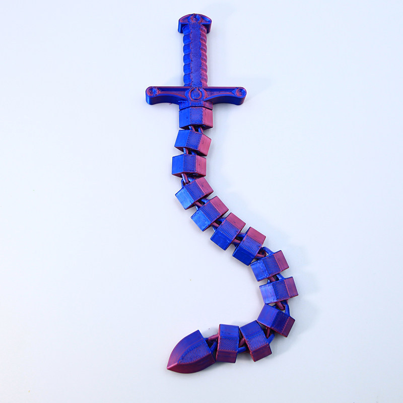 Fouet d'épée rouge et bleu de 28 cm