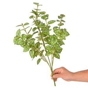 Feuilles de pomme de terre artificielles Iroha en soie, branche de moins de 30 cm, pour décoration murale végétale - Product Image 5