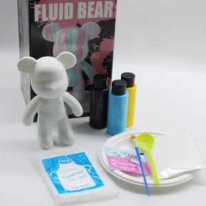 Рекламная цена, набор для рисования жидкого медведя для взрослых детей, в комплект входит акриловая палитра для выливания, салфетки, стеклянная холщовая бумага - Product Image 6