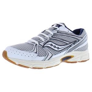 Zapatos para caminar Saucony Ride Millennium para hombre, color blanco, azul marino, parte superior de malla, comodidad, amortiguación y soporte - Product Image 1