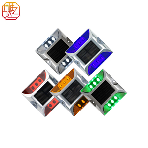 Segnalatore Stradale Luminoso <span class=keywords><strong>a</strong></span> LED Solare con Effetto Occhio di Gatto per Pavimentazione - Product Image 1