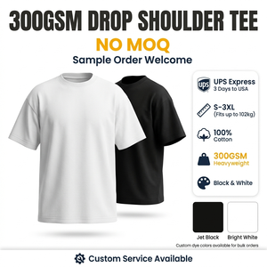 T-Shirt Vintage Pesante 300gsm Pronta Consegna Dropshipping 100% Cotone con Motivo Ingrosso Taglie S <span class=keywords><strong>M</strong></span> L XL - Product Image 1