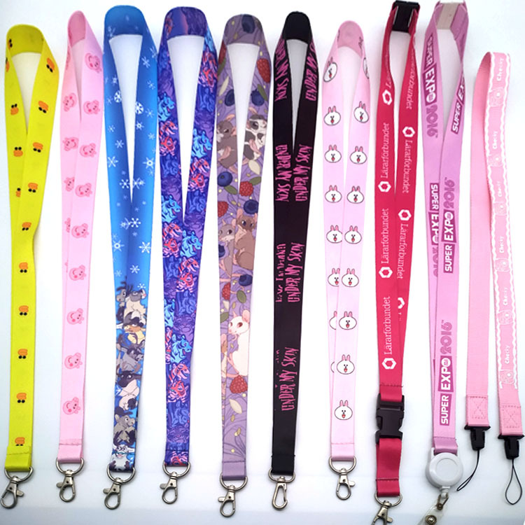 Custom Pantone Color ID Card Holder Satin Lanyard With Logo Image 3
