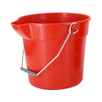 Hve-dty Bucket 10Qt panel merah untuk pembersih profesional/pembersih Janitorial