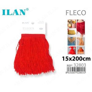 Frange Ilan Fleco 15x200cm Rosso Brillante per Decorazione Abbigliamento - Product Image 1