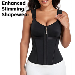 <span class=keywords><strong>Faja</strong></span> corsé reductora de cintura para mujer con cremallera, moldeadora de cuerpo, control de abdomen, <span class=keywords><strong>faja</strong></span> deportiva con sujetador ajustable - Product Image 1
