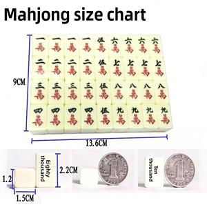 <span class=keywords><strong>Mini</strong></span> kit de Mahjong de voyage dans une boîte antique, artisanat fait main, motif Dragon Phénix, tuiles compactes de 2,2 cm pour jouer à la maison ou en déplacement - Product Image 1