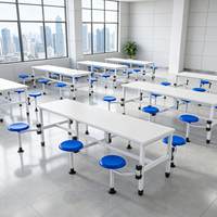 Ensemble de meubles de restaurant modernes, chaises de salle à manger, ensemble de table et de chaises pour 6 personnes, panneau ignifuge pour hôtel, centre commercial, hôpital, école