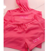 Kedatangan Baru 2026 Set Loungewear 2 Potong Wanita Y2K, Sweatshirt Terry dan Celana Pendek di Atas Lutut Model Skinny Fit, Tipe Atasan