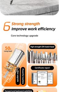 ชุดไขควงไฟฟ้า 46-in-1 พร้อมดอกสว่านแบบพกพา ด้ามจับเหล็ก ชุดเครื่องมือ DIY สำหรับซ่อมโทรศัพท์มือถือ แล็ปท็อป รับผลิตแบบ OEM - Product Image 5