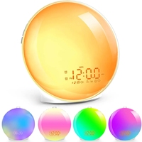 Lever du soleil réveil intelligent plein écran réveil lumière lever du soleil et coucher du soleil Simulation 14 couleurs lampe de chevet soleil