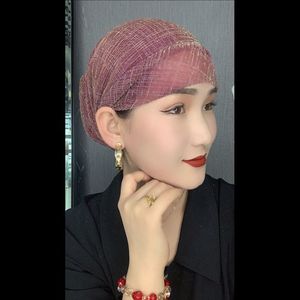 Wholesale Exaggerated Party Nigerian Sequin <b>Braid</b> Style Headscarf for Arab African Women Bowknot Pearl Headband Ethnic Hat - Product Image 4