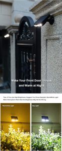 Powerful 4 <b>LED</b> IP65 Solar Security <b>Lights</b> Outdoor <b>Sensor</b> <b>Motion</b> 3 Modes Waterproof Dimmable Wall Street Garden Night Work Lamp - Product Image 5