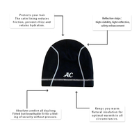 Gorro de Ciclismo y Montañismo con Logotipo Reflectante Personalizado, Forrado de Satén, para Ciclismo, Senderismo, Gorro Tipo Beanie