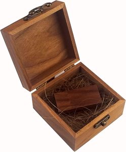 JUNJI-Unidad flash <span class=keywords><strong>USB</strong></span> de madera de nogal de 16GB con estilo de arte popular, tablero de pino pulido, caja de madera para bodas - Product Image 3