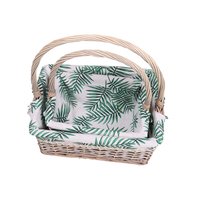 Panier de rangement décoratif en saule de haute qualité avec poignées hautes pour un usage domestique-pour couvertures Magazines Jouets Excellente idée cadeau