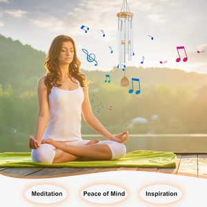 37-inch white aluminum <b>garden</b> wind chimes, classical music festival gifts, outdoor and indoor ornaments - Product Image 2