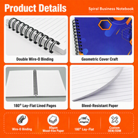 Carnet de notes A5 personnalisé avec logo OEM, couverture rigide, reliure spirale, impression par pelliculage, agenda, bloc-notes, vente en gros