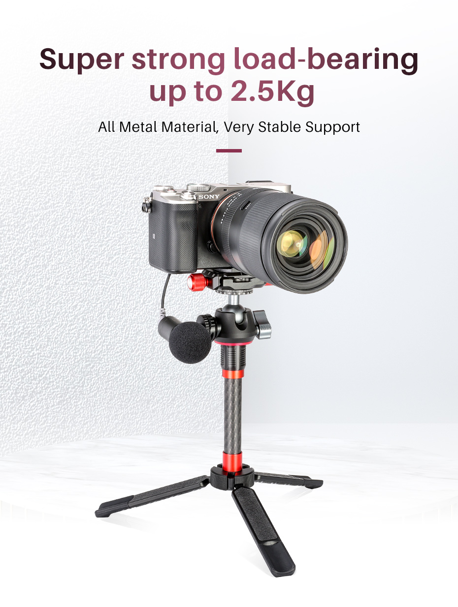 ULANZI MT-43 Reflex Multi-functional Mini Tripod for Camera Canon Sony, Portable Metal Desktop Tripod With Cold Shoe Expansion