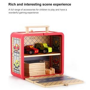 UDEAS Cadeau pour enfants : <span class=keywords><strong>Garage</strong></span> de stationnement en <span class=keywords><strong>bois</strong></span> avec piste de stationnement pour voitures - Product Image 3
