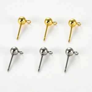 20 pièces de clous <span class=keywords><strong>d</strong></span>'<span class=keywords><strong>oreilles</strong></span> en acier inoxydable hypoallergéniques, or et argent, 3/4/5 mm, <span class=keywords><strong>pour</strong></span> la fabrication de bijoux DIY - Product Image 1