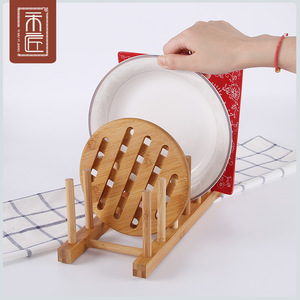 Bamboo Draining Rack L Size With Stand For <b>Kitchen</b> Dish <b>Storage</b> - Product Image 4