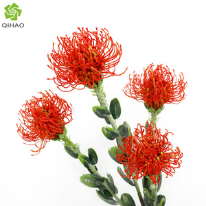 Small Pincushion Flower Artificial Flower Soft Plastic High Simulation Wedding Home Decor Photography Props - Product Image 2