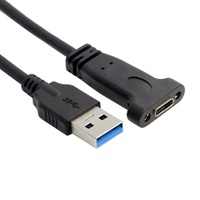 Kabel adaptor dudukan Panel USB 3.0 Pria Wanita Tipe C penutup kabel 5A cepat mengisi daya konduktor tembaga murni garansi 12 bulan