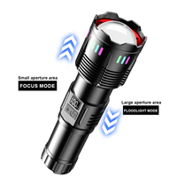 Lampe torche LED à zoom en alliage d'aluminium 30W, 2000 lumens, haute luminosité, longue durée de vie de la batterie, camping, rechargeable par USB, étanche