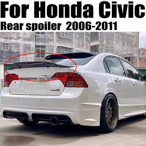 สปอยเลอร์สีดำเงาสำหรับ Honda Civic ปี 2006 - 2011 รุ่น Type R ปีกหลังทรง Ducktail - Product Image 1