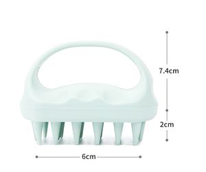 Nouveau design de peigne de massage du cuir chevel, massage du cuir chevel en silicone à double usage, humide et sec, brosse en bambou, masseur de tête, cuir chevel - Product Image 2