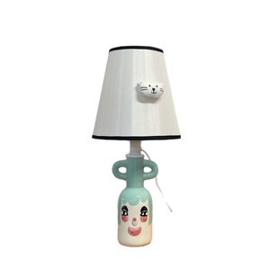 Lampe de table en céramique avec design visage de chat, lumière LED E27 pour la décoration de chambre et de bureau - Product Image 5