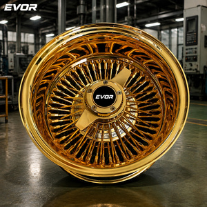 ล้อแม็กซ์ EVOR ขนาด 13x7 แบบ 72 ก้านไขว้/72 ก้านตรง/100 ก้านตรง ขอบยางสีขาว ขนาด 13 นิ้ว ซี่ลวดสีทอง - Product Image 1
