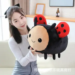 YIWU AULLAN Kids Gifts Cartoon Peluches Soft Insect Smile Face Plush Doll Stuffed Animals Toys Lady -Bug Plush Pillow