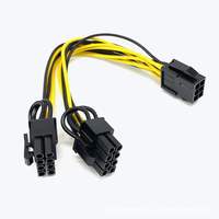 Cable Divisor PCI-E para Tarjeta Gráfica, Divisor de Alimentación PCI-E de 6 Pines a 2 x 6+2 Pines (6 Pines/8 Pines) con Cubierta de PVC y Blindaje Trenzado
