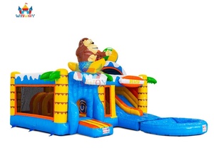 Castello Gonfiabile Commerciale 'Paradiso dei Scimmie' con Decorazioni 3D per Spiaggia e Giochi d'Acqua con Scivolo per Feste Estive - Product Image 4