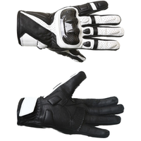 Guantes Profesionales de Motociclismo de Carreras, de Cuero, Largos, con Protección Rígida en los Nudillos, Protección Completa para los Dedos, con Escudo de Fibra de Carbono