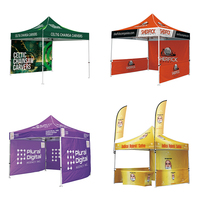 Auvent résistant au feu de l'événement promotionnel 10x10 avec 3 murs coupe-vent 300D Polyester tissu impression personnalisée 3x3m chapiteau auvent tente