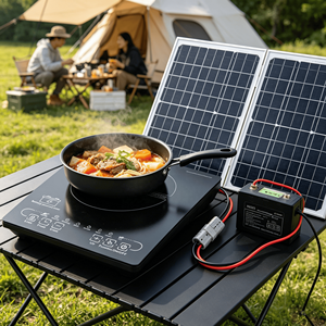 เตาแม่เหล็กไฟฟ้าพลังงานแสงอาทิตย์ DC 24V/48V ใช้พลังงานแบตเตอรี่ ดีไซน์ใหม่สำหรับใช้ภายใน/ภายนอกอาคาร แรงบันดาลใจจากโรงแรมในสหรัฐอเมริกา รถยนต์ และรถบ้าน - Product Image 2