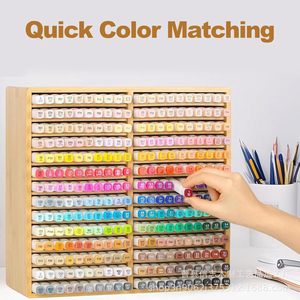 Wooden Desktop Marker Storage <b>Box</b> Multi Layer Square <b>Pen</b> Holder For Art Supplies - Product Image 4