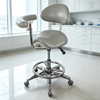 Tabouret de dentiste en cuir PU avec accoudoir réglable en hauteur, chaise de dentiste pivotante pour clinique et hôpital