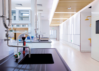 Table de laboratoire de haute qualité avec hotte intégrée et table de travail scolaire, banc de laboratoire, mobilier de laboratoire pour la recherche, établi de laboratoire