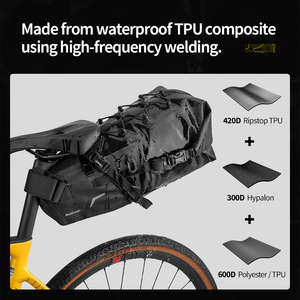 Bolsa de Selim Impermeável Rhinowalk 11L, Bolsa de Armazenamento Durável em TPU para Bicicleta de Estrada, <span class=keywords><strong>MTB</strong></span>, Deslocamento e Ciclismo - Product Image 3