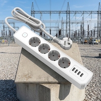 Enchufe Eléctrico Industrial Moderno para Pared, Extensión Eléctrica de Impacto para Piso, 16A, Enchufe de PVC con 4 Tomas de Corriente y USB