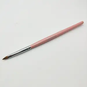 China Beauty Nail Product Manufacturer Pink Wood Handle Nail 3D Art Brush