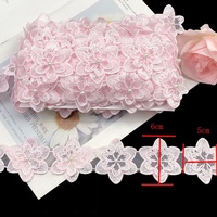 Nouvelles Broderies en Dentelle Française Perles Paillettes DIY Faits Main Double Sac à Chaussures Accessoires Vestimentaires Motif Floral 3D 100%