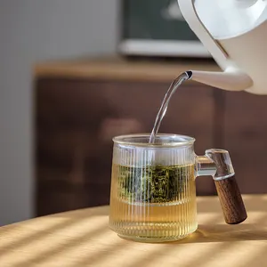 Good Seller Clear Drinking Glasses Water Tumbler Loose Leaf Teacup Large Mug Borosilicate Glass Tea Cup With Infuser Lid