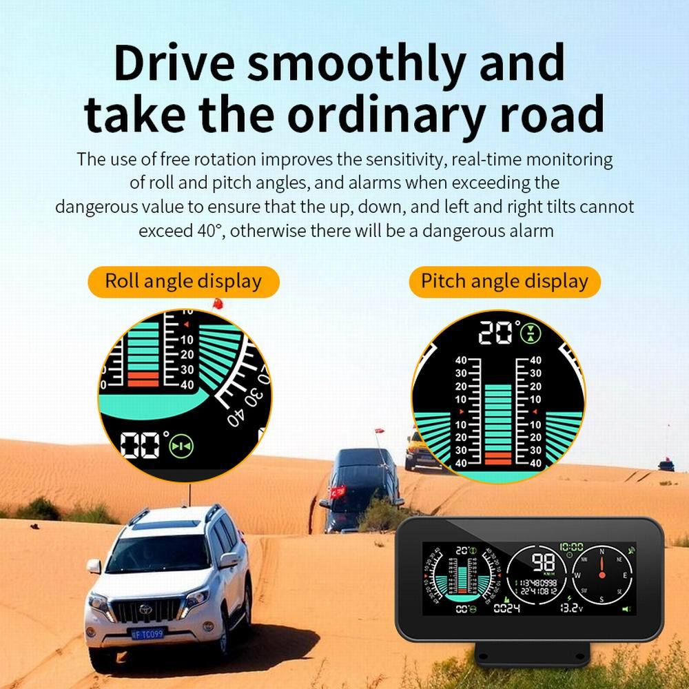 VJOYCAR Smart Digital GPS Speedometer & 4x4 Off-Road Inclinometer for Cars - View 3