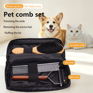 Ensemble de brosses pour animaux 2026 avec sac de rangement – Outils de toilettage pour le nettoyage des poils, brosses anti-poils pour chats et chiens - Product Image 1