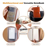 Carnet de notes vintage en cuir souple à reliure spirale, personnalisable avec fente pour cartes – Offre spéciale